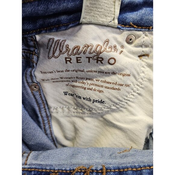 Wrangler Retro Jeans Womens Size 28x32 High Rise Trouser Boot Medium Wash - Picture 8 of 12